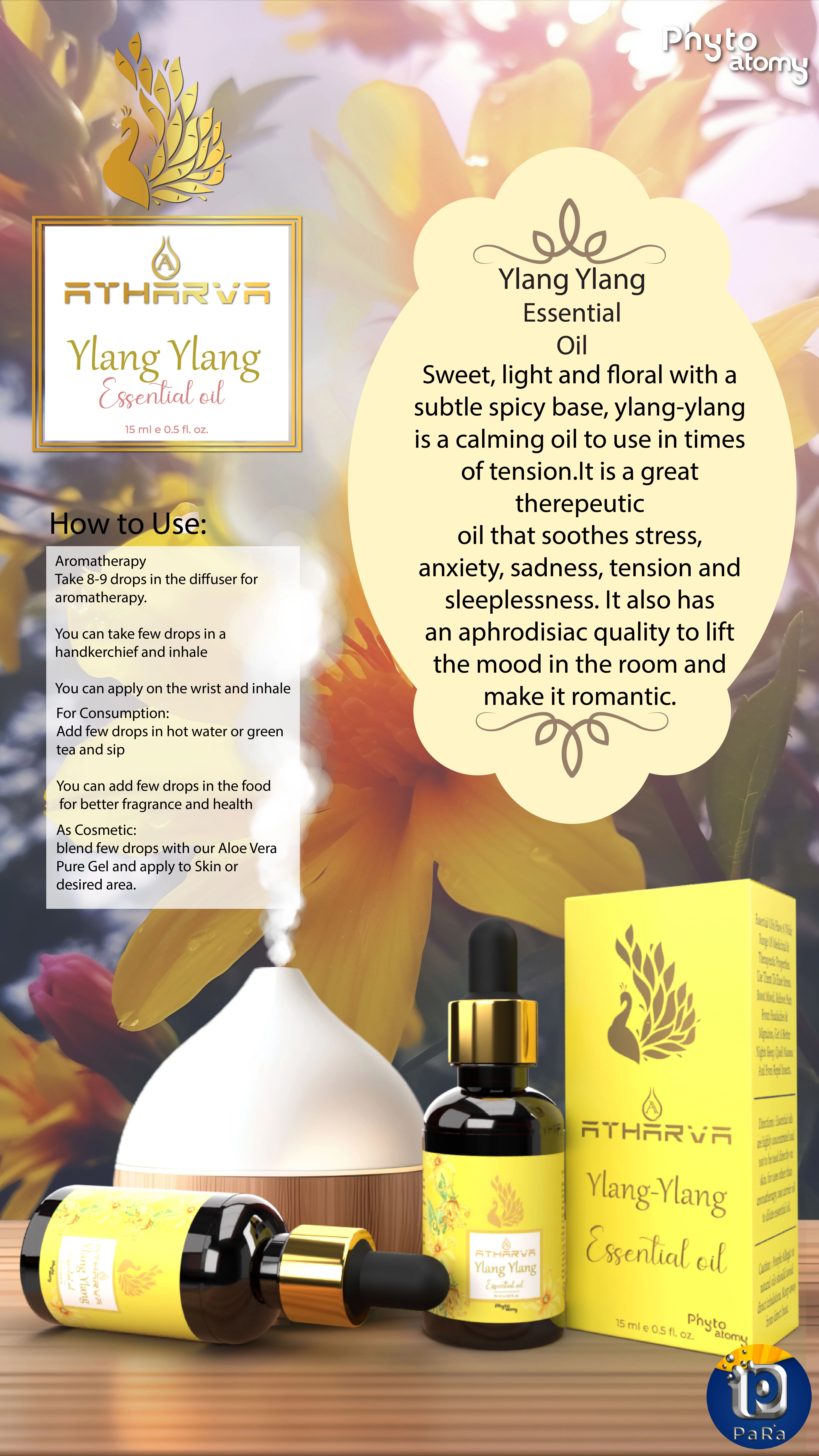 RBV B2B Atharva Ylang Ylang Essential Oil (15ml)-12 Pcs.